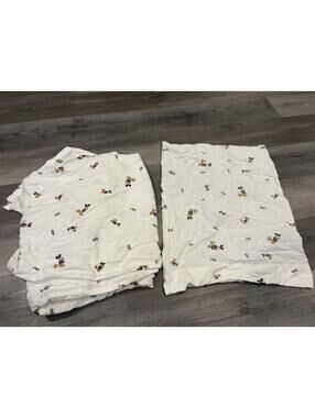 Vintage Disney Store Mickey Mouse flat sheet+pillow case
